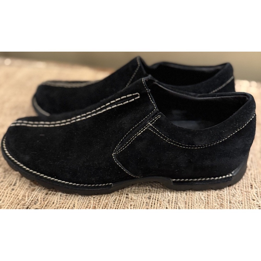 Cole Haan 8.5 B Black Suede Slip-On Comfort Shoes Casual‎ Loafers Waterproof